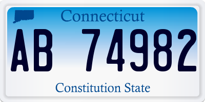 CT license plate AB74982