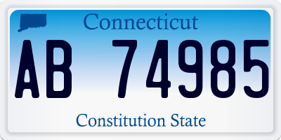 CT license plate AB74985