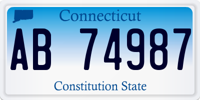 CT license plate AB74987