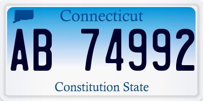 CT license plate AB74992