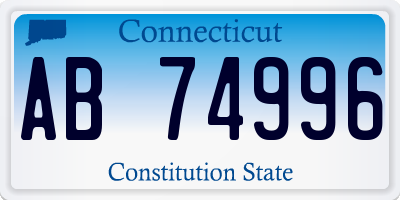 CT license plate AB74996