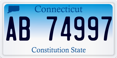 CT license plate AB74997