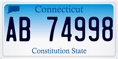 CT license plate AB74998