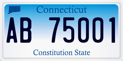 CT license plate AB75001