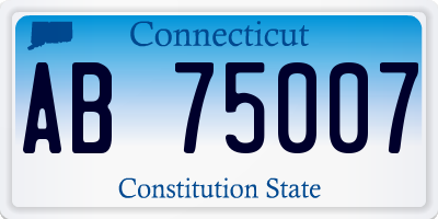 CT license plate AB75007