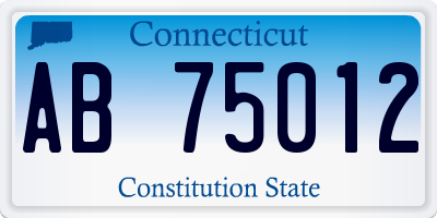 CT license plate AB75012