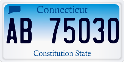 CT license plate AB75030