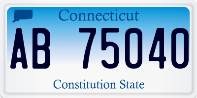 CT license plate AB75040