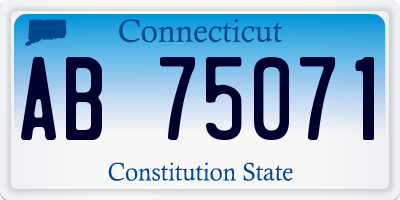 CT license plate AB75071