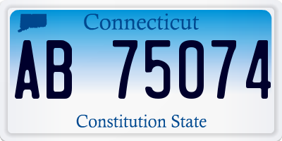 CT license plate AB75074