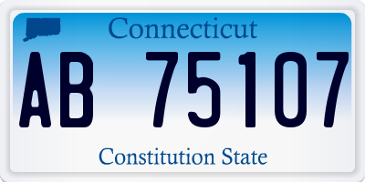 CT license plate AB75107