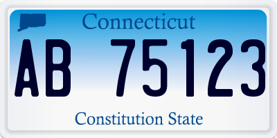 CT license plate AB75123