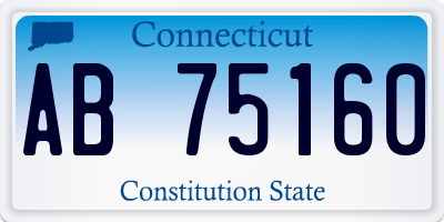 CT license plate AB75160