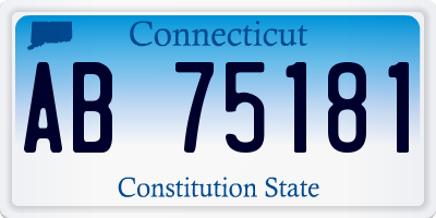 CT license plate AB75181