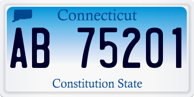 CT license plate AB75201