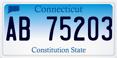 CT license plate AB75203