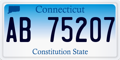 CT license plate AB75207