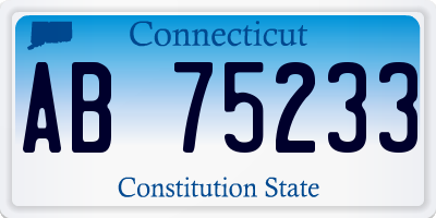 CT license plate AB75233