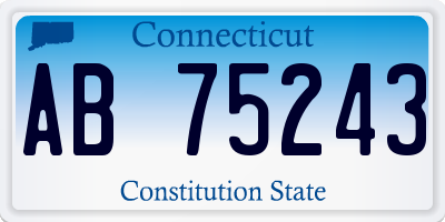 CT license plate AB75243