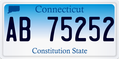 CT license plate AB75252