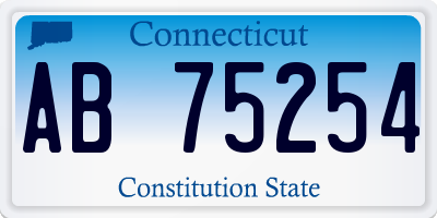 CT license plate AB75254