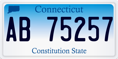 CT license plate AB75257