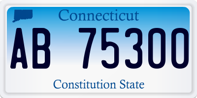 CT license plate AB75300