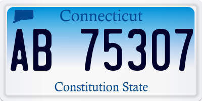 CT license plate AB75307