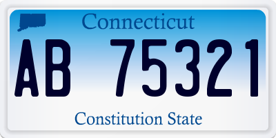 CT license plate AB75321