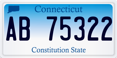 CT license plate AB75322