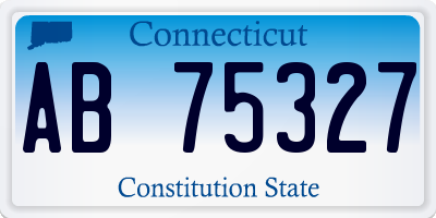 CT license plate AB75327