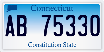 CT license plate AB75330