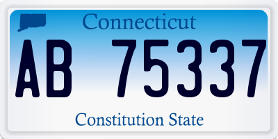 CT license plate AB75337