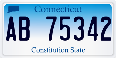 CT license plate AB75342