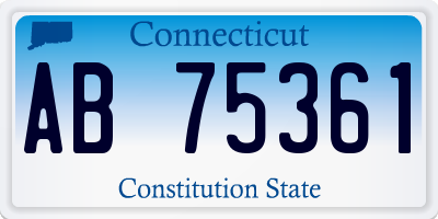 CT license plate AB75361