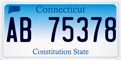 CT license plate AB75378