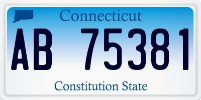 CT license plate AB75381