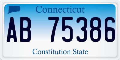 CT license plate AB75386