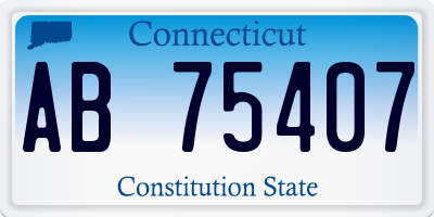 CT license plate AB75407