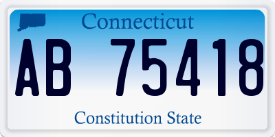 CT license plate AB75418