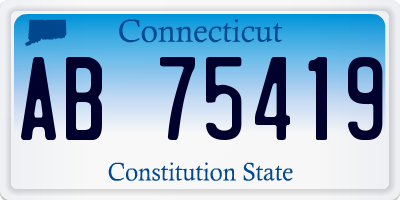 CT license plate AB75419