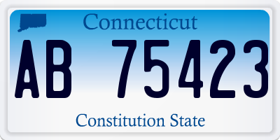 CT license plate AB75423