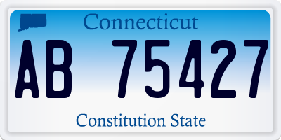 CT license plate AB75427