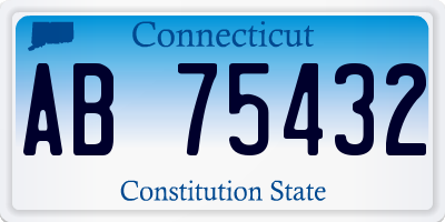 CT license plate AB75432