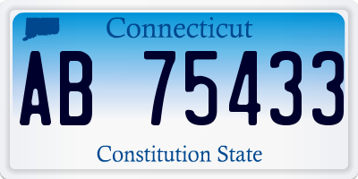 CT license plate AB75433