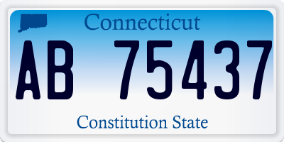 CT license plate AB75437