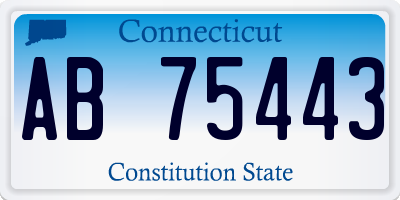 CT license plate AB75443