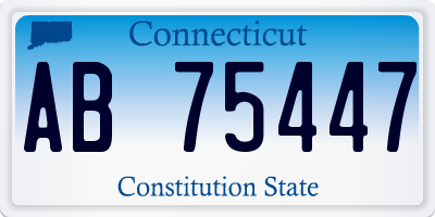 CT license plate AB75447