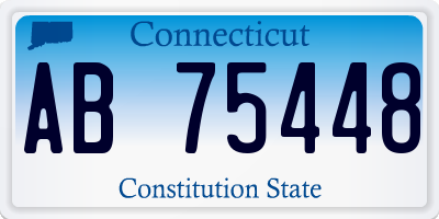 CT license plate AB75448