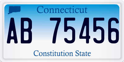 CT license plate AB75456